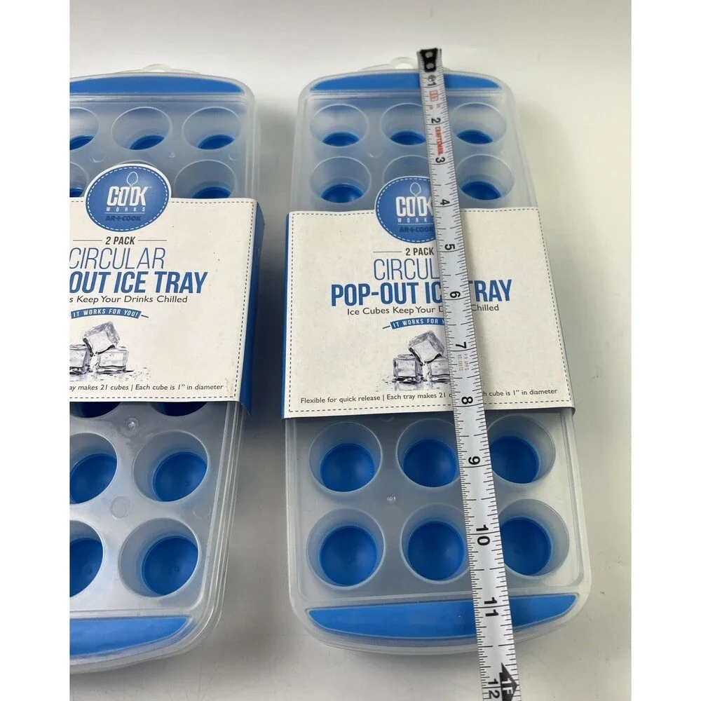 4 Silicone Easy Push Pop Out Mini Ice Cube Tray With Flexible Silicone Bottom